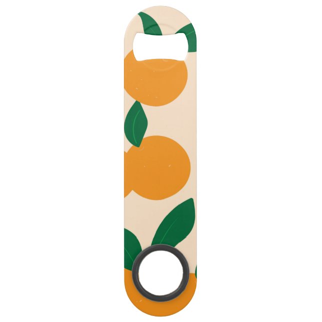 Modern Stylish Citrus Fruit Oranges Pattern Bar Key (Front)