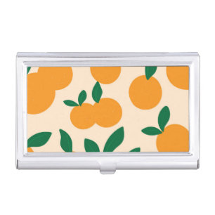 Modern Stylish Citrus Fruit Oranges Pattern Business Card Case