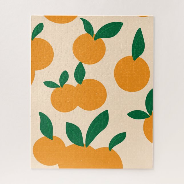 Modern Stylish Citrus Fruit Oranges Pattern Jigsaw Puzzle (Vertical)