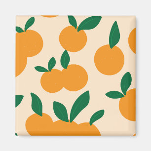 Modern Stylish Citrus Fruit Oranges Pattern Magnet