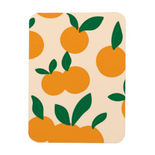Modern Stylish Citrus Fruit Oranges Pattern Magnet