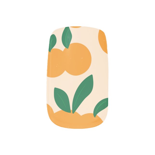 Modern Stylish Citrus Fruit Oranges Pattern Minx Nail Art (Left Thumb)