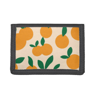 Modern Stylish Citrus Fruit Oranges Pattern Tri-fold Wallet