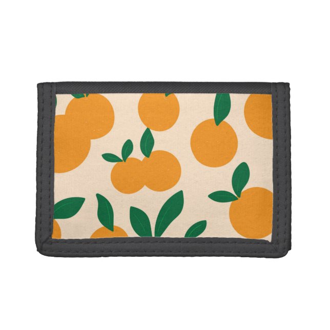 Modern Stylish Citrus Fruit Oranges Pattern Tri-fold Wallet (Front)