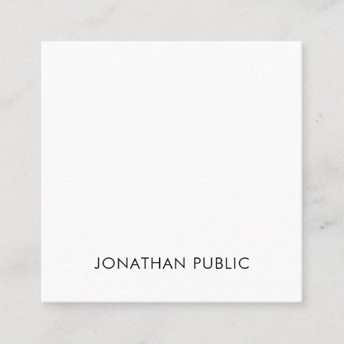Modern Stylish Clean Professional Template Luxury Square Business Card