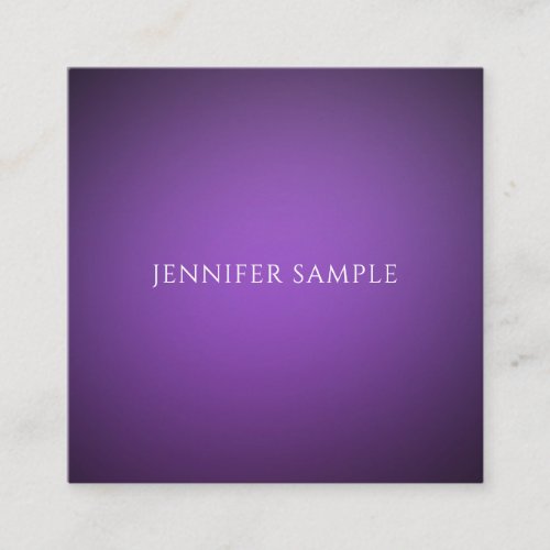 Modern Stylish Clean Purple Template Professional Square Business Card