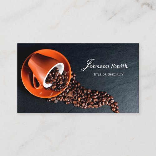 Modern Stylish Coffee Cup Coffee Beans Business Card