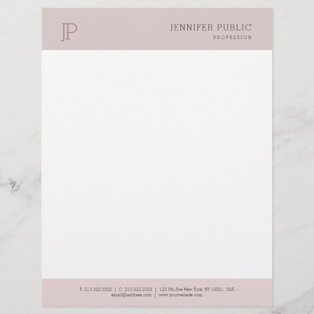 Modern Stylish Color Harmony Monogram Template Letterhead (Front)
