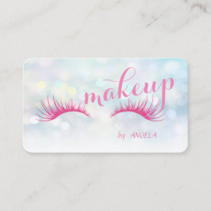 Modern Stylish Colorful Bokeh ,Faux Lashes Business Card
