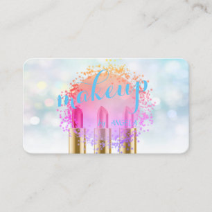 Modern Stylish Colorful Bokeh ,Lipsticks Business Card