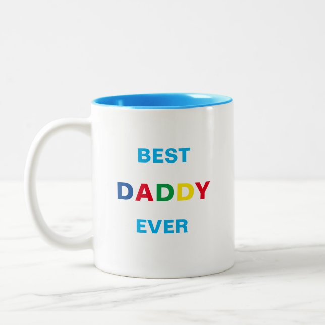 Modern Stylish Colorful Dad Two-Tone Coffee Mug (Left)