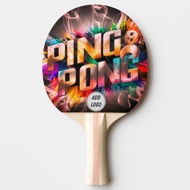 modern stylish colorful LOGO trendy Ping Pong Paddle (Front)