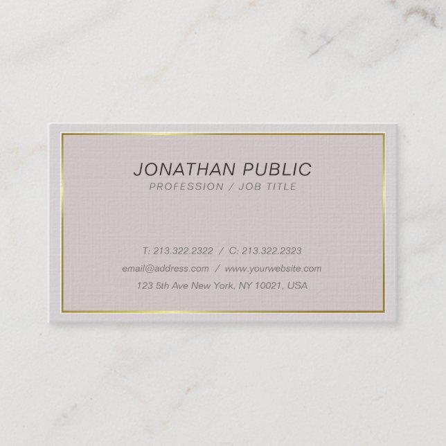Modern Stylish Colors Italic Plain Trendy Luxury Business Card (Front)