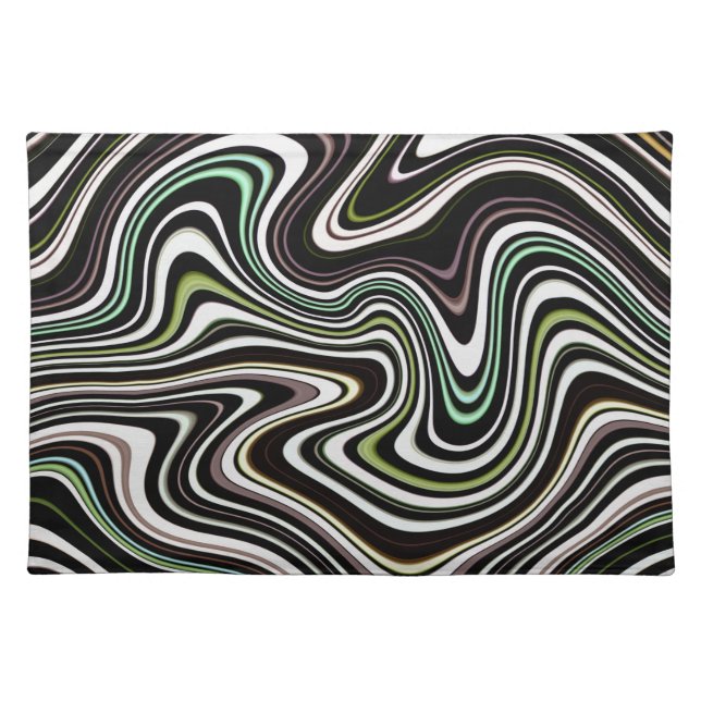 Modern Stylish Curvy Abstract Pattern Cloth Placemat (Front)