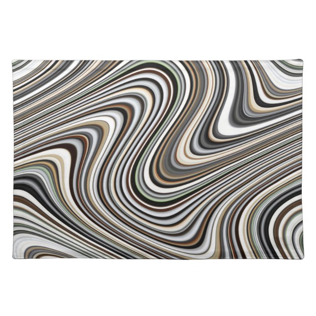 Modern Stylish Curvy Abstract Pattern Cloth Placemat (Front)