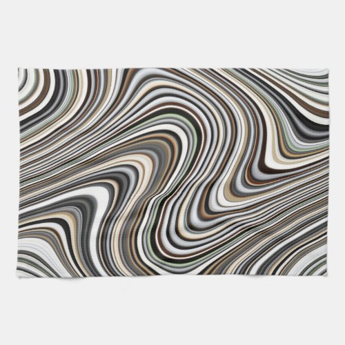 Modern Stylish Curvy Abstract Pattern Kitchen Towel