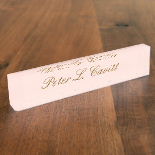 Modern Stylish Custom Name Desk Plate