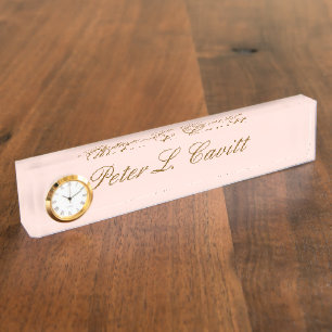 Modern Stylish Custom Name Desk Plate