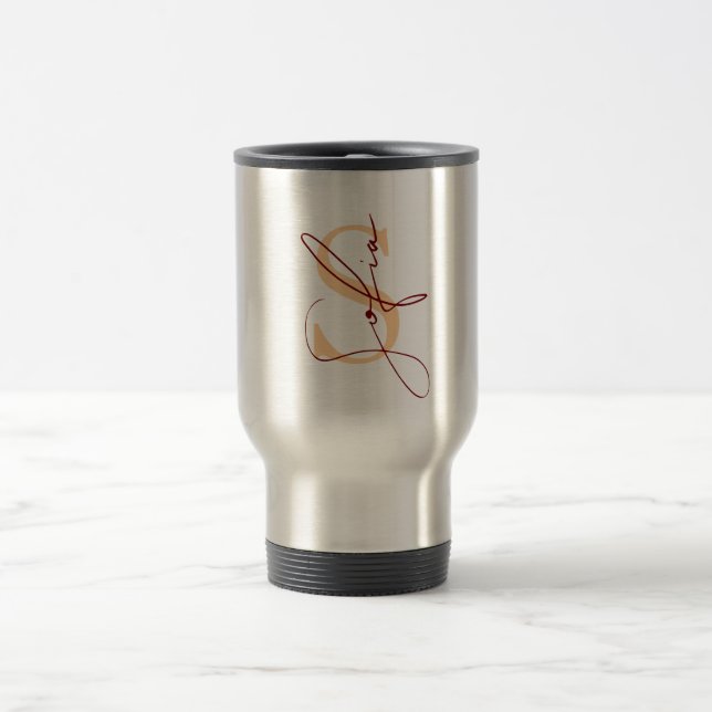 Modern Stylish Custom Name  Travel Mug (Center)