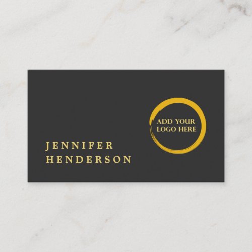 Modern stylish dark gray gold logo professional business card