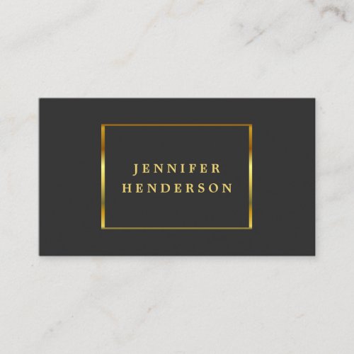 Modern stylish dark gray gold professional busines business card