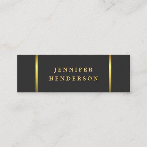 Modern stylish dark gray gold professional mini business card