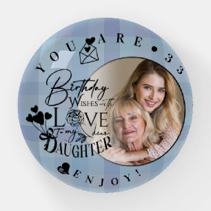 Modern Stylish Daughter Birthday Typography Photo Paperweight