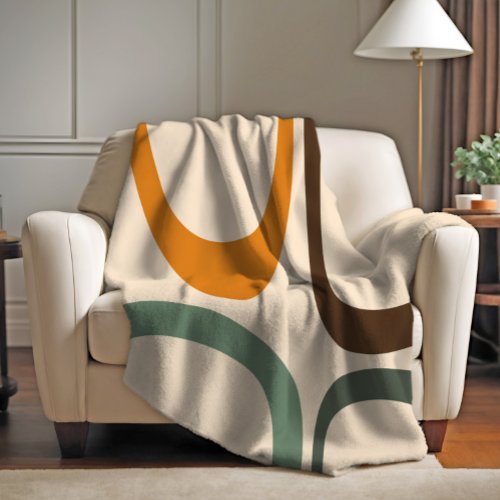 Modern Stylish Decorative Abstract Pattern Tan Fleece Blanket