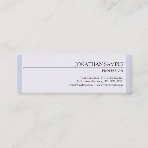Modern Stylish Design Glamour Plain Professional Mini Business Card