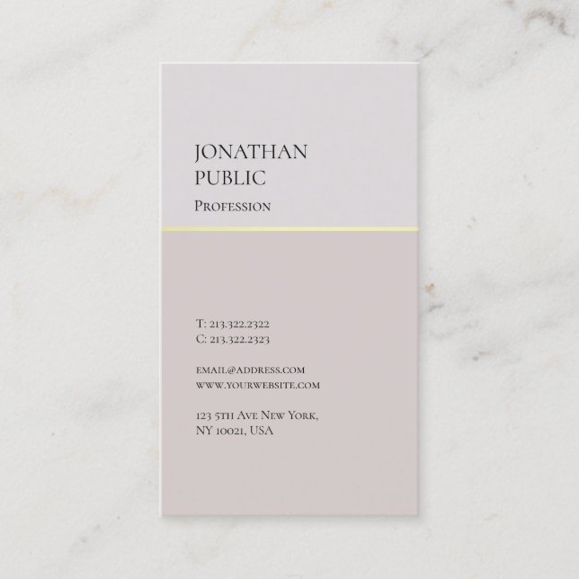 Modern Stylish Design Simple Plain Trendy Luxury Business Card (Front)