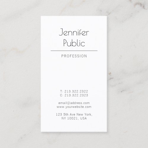 Modern Stylish Design Sleek Plain Trendy Luxury Business Card