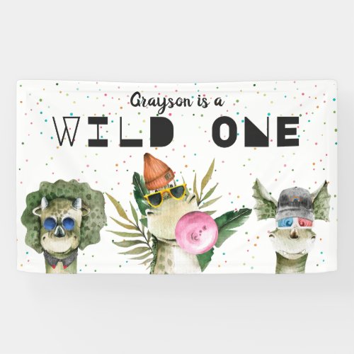 Modern Stylish Dinosaur Birthday Welcome Sign