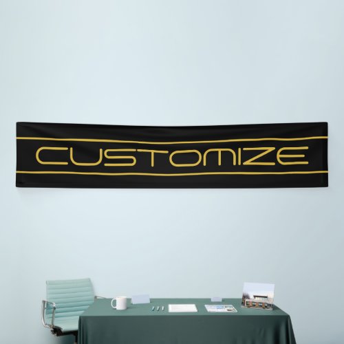 Modern Stylish Editable Gold Text  Line Stripes Banner