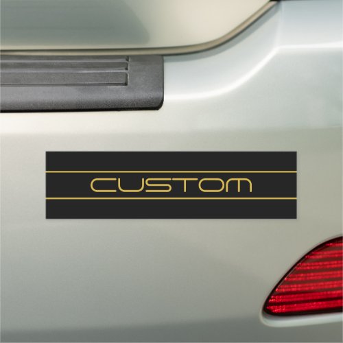 Modern Stylish Editable Gold Text  Line Stripes Car Magnet