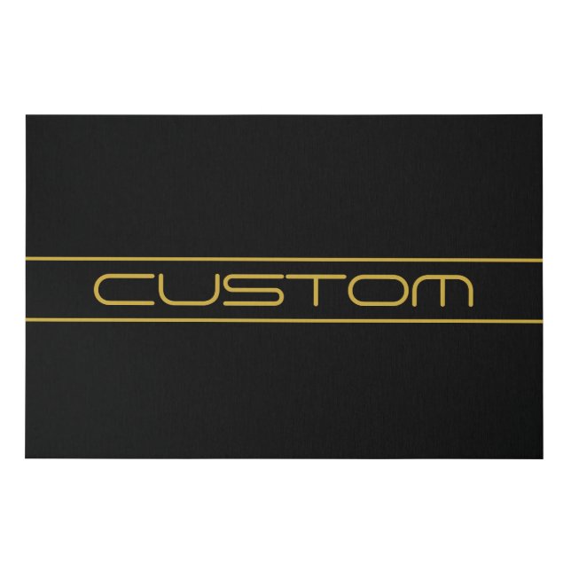 Modern Stylish Editable Gold Text & Line Stripes Faux Canvas Print (Front)