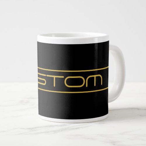 Modern Stylish Editable Gold Text  Line Stripes Giant Coffee Mug