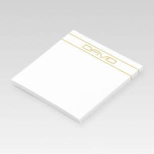 Modern Stylish Editable Gold Text & Line Stripes Post-it Notes