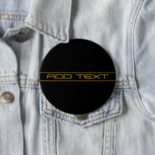 Modern Stylish Editable Gold Text & Stripes Button
