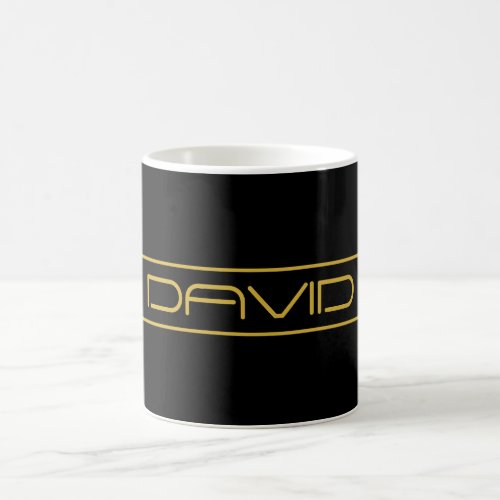 Modern Stylish Editable Gold Text  Stripes Coffee Mug