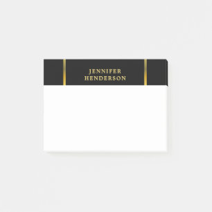 Modern stylish elegant black and gold professional post-it notes