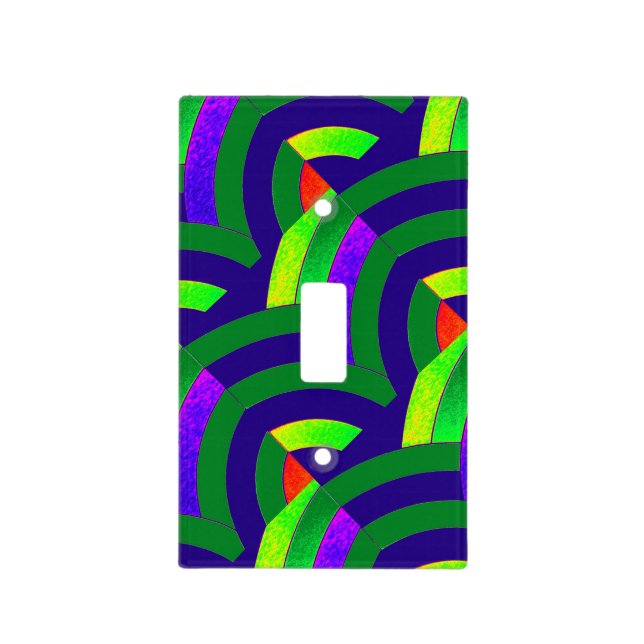 modern stylish elegant blue/green chevrons light switch cover (Front)