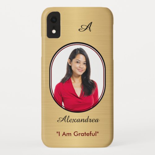 Modern Stylish Elegant Gold Black Personalize  iPhone XR Case