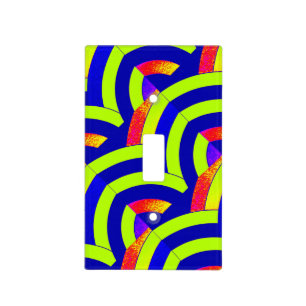 modern stylish elegant lime.blue chevrons light switch cover