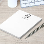 Modern Stylish Elegant Monogram Name Notepad<br><div class="desc">Modern, stylish notepad personalized with an elegant decorative monogram or initial and name in black. CHANGES: The text font style, color, size and placement can be changed by clicking on CUSTOMIZE FURTHER under the PERSONALIZE section. Contact the designer via Zazzle Chat or makeitaboutyoustore@gmail.com if you'd like this design modified, on...</div>