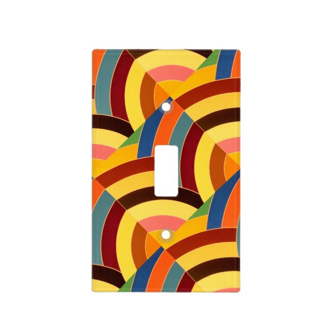 modern stylish elegant multi-color chevrons light switch cover (Front)