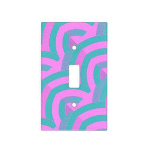 modern stylish elegant pink/green chevrons light switch cover