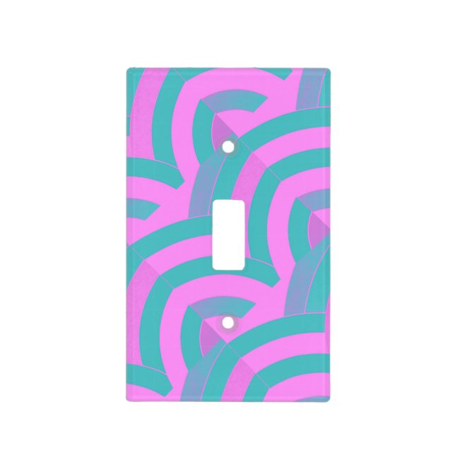 modern stylish elegant pink/green chevrons light switch cover (Front)
