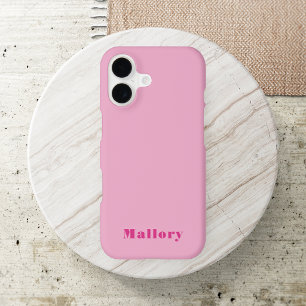 Modern Stylish Elegant Pink Simple Monogram Trendy iPhone 17 Case