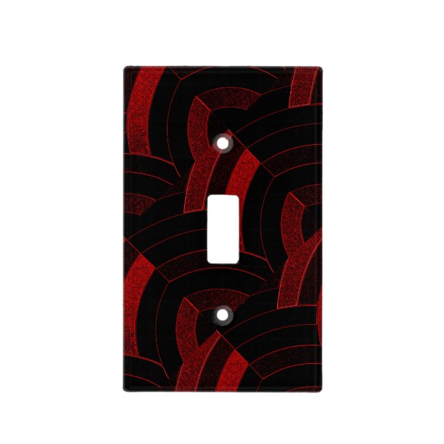 modern stylish elegant red/black chevrons light switch cover (Front)