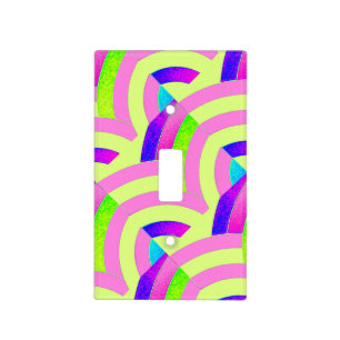 modern stylish elegant yellow/pink chevrons light switch cover